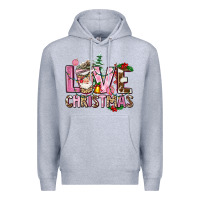 Heather Grey love christmas Premium Hoodie - AdoDesignShop