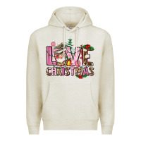 Oatmeal Heather love christmas Premium Hoodie - AdoDesignShop
