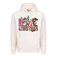 Pale Pink love christmas Premium Hoodie - AdoDesignShop