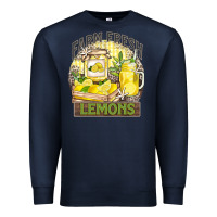 Navy farm fresh lemons Premium Sweatshirt - Zillion Design Studio