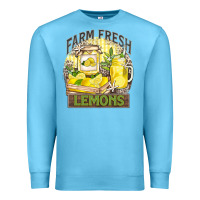 Ocean Blue farm fresh lemons Premium Sweatshirt - Zillion Design Studio