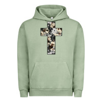 Pigment Oil Green cowhide cross Urban Hoodie - JahusDesignShop