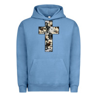 Pigment Pebble Blue cowhide cross Urban Hoodie - JahusDesignShop