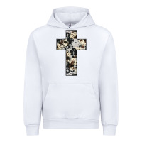 White cowhide cross Urban Hoodie - JahusDesignShop