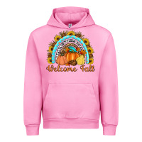 Fuchsia Pink Welcome Fall Rainbow Urban Hoodie - Artiststas