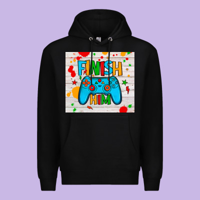 Finish Him Premium Hoodie Designed By Jahusdesignshop
