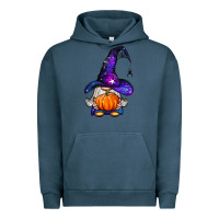 Pigment Midnight Navy witch gnome with pumpkin Urban Hoodie - BundleAndBundleShop