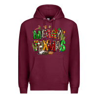 Burgundy christmas texas western Premium Hoodie - AdoDesignShop