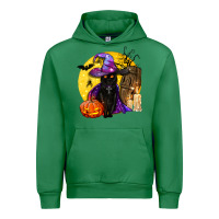 Emerald black witch cat coffin and moon Urban Hoodie - BundleAndBundleShop