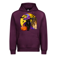 Mauve Wine black witch cat coffin and moon Urban Hoodie - BundleAndBundleShop