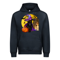 Navy black witch cat coffin and moon Urban Hoodie - BundleAndBundleShop