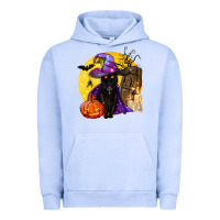 Pigment Grape Ice black witch cat coffin and moon Urban Hoodie - BundleAndBundleShop