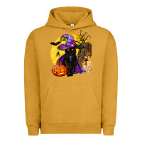 Pigment Peanut Butter black witch cat coffin and moon Urban Hoodie - BundleAndBundleShop