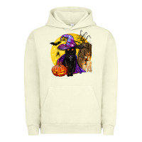 Pigment Pistachio black witch cat coffin and moon Urban Hoodie - BundleAndBundleShop