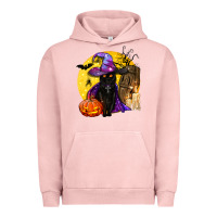 Pigment Salmon black witch cat coffin and moon Urban Hoodie - BundleAndBundleShop