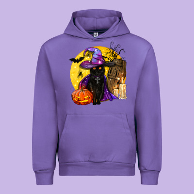 Black Witch Cat Coffin And Moon Urban Hoodie Designed By Bundleandbundleshop