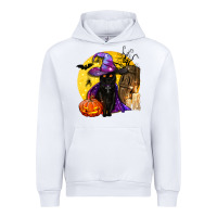 White black witch cat coffin and moon Urban Hoodie - BundleAndBundleShop