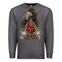 Charcoal Heather floral skeleton Premium Sweatshirt - RanaPortraitStore