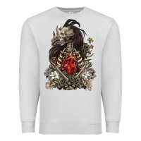 Dove Grey floral skeleton Premium Sweatshirt - RanaPortraitStore