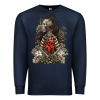 Navy floral skeleton Premium Sweatshirt - RanaPortraitStore