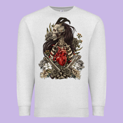 Premium Sweatshirt floral skeleton