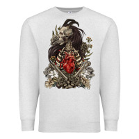 Oatmeal Heather floral skeleton Premium Sweatshirt - RanaPortraitStore