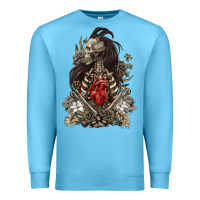 Ocean Blue floral skeleton Premium Sweatshirt - RanaPortraitStore