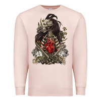 Pale Pink floral skeleton Premium Sweatshirt - RanaPortraitStore