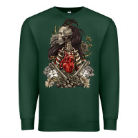 Sports Green floral skeleton Premium Sweatshirt - RanaPortraitStore
