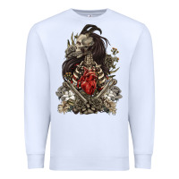 White floral skeleton Premium Sweatshirt - RanaPortraitStore