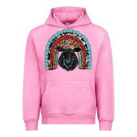 Fuchsia Pink black angus  rainbow Urban Hoodie - JahusDesignShop