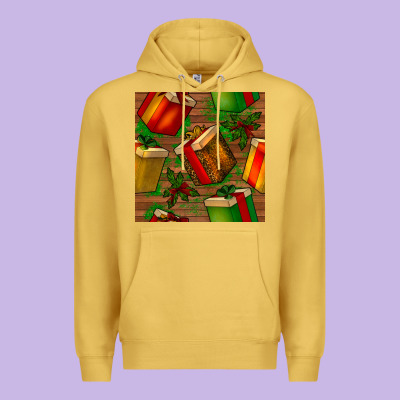 Christmas Gift Box Seamless Pattern Premium Hoodie Designed By Bundleandbundleshop