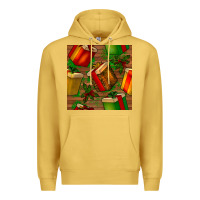 Antique Gold christmas gift box seamless pattern Premium Hoodie - BundleAndBundleShop