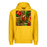 Lemon christmas gift box seamless pattern Premium Hoodie - BundleAndBundleShop