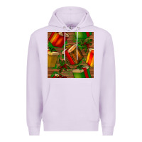 Lilac christmas gift box seamless pattern Premium Hoodie - BundleAndBundleShop