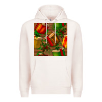 Pale Pink christmas gift box seamless pattern Premium Hoodie - BundleAndBundleShop
