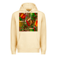 Pina Colada christmas gift box seamless pattern Premium Hoodie - BundleAndBundleShop