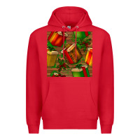 Red christmas gift box seamless pattern Premium Hoodie - BundleAndBundleShop