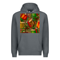 Rock christmas gift box seamless pattern Premium Hoodie - BundleAndBundleShop