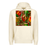 Sandshell christmas gift box seamless pattern Premium Hoodie - BundleAndBundleShop