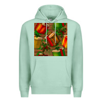 Seafoam christmas gift box seamless pattern Premium Hoodie - BundleAndBundleShop