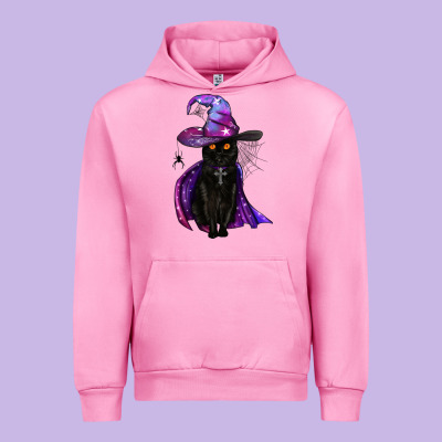 Black Witch Cat Urban Hoodie Designed By Bundleandbundleshop