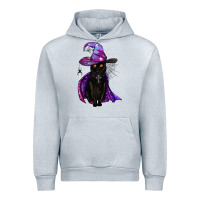 Heather Grey black witch cat Urban Hoodie - BundleAndBundleShop