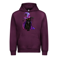 Mauve Wine black witch cat Urban Hoodie - BundleAndBundleShop