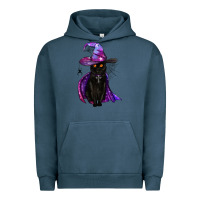 Pigment Midnight Navy black witch cat Urban Hoodie - BundleAndBundleShop