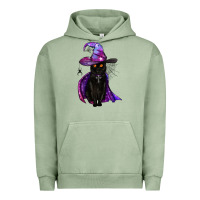 Pigment Oil Green black witch cat Urban Hoodie - BundleAndBundleShop