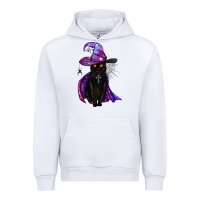 White black witch cat Urban Hoodie - BundleAndBundleShop