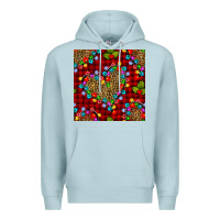 Blue Mist christmas lights and leopard hearts seamless pattern Premium Hoodie - BundleAndBundleShop