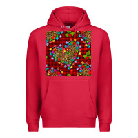 Cardinal christmas lights and leopard hearts seamless pattern Premium Hoodie - BundleAndBundleShop