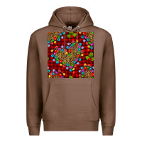 Chestnut christmas lights and leopard hearts seamless pattern Premium Hoodie - BundleAndBundleShop
